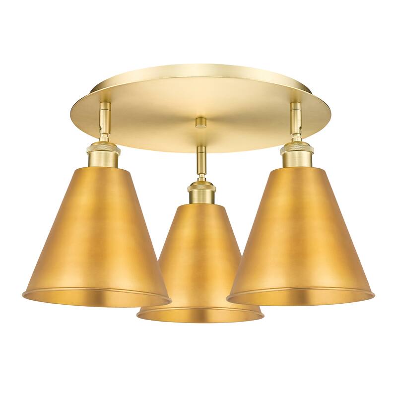 Innovations Lighting Ballston Cone - 3 Light 20" Flush Mount