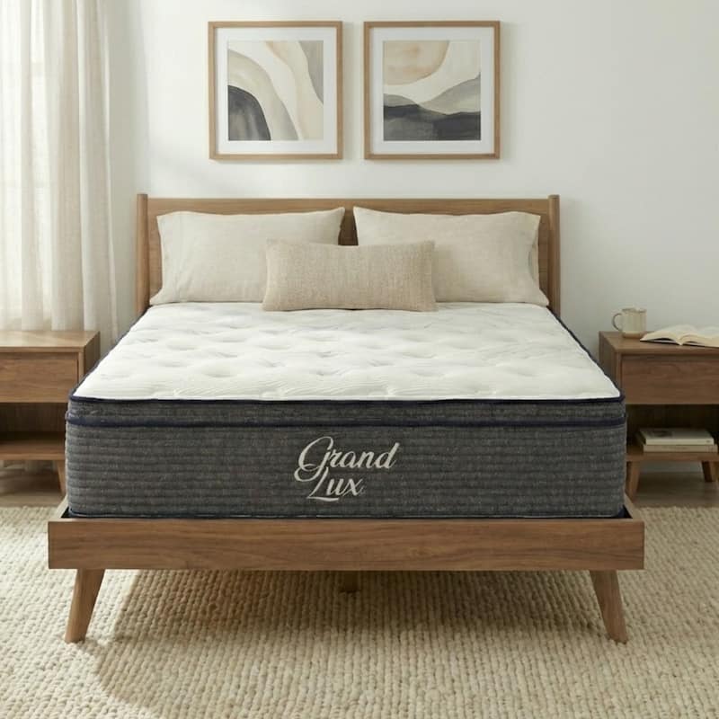 GrandLux Medium 14-inch Memory Foam Hybrid Mattress in a Box