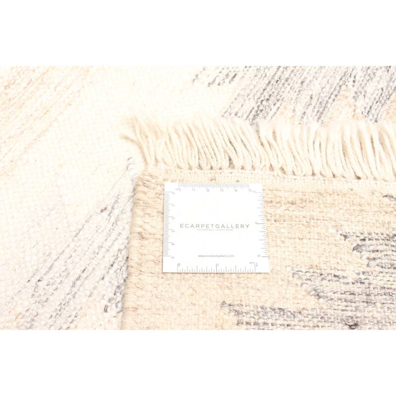 ECARPETGALLERY Flat-Weave Ankara FW Cream Wool Kilim - 5'1 x 8'0