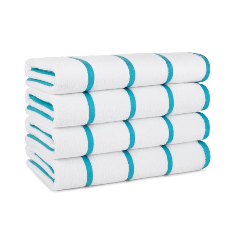 Arkwright Las Rayas 4-Piece Striped Beach Towel Set - 30x60 - Blue