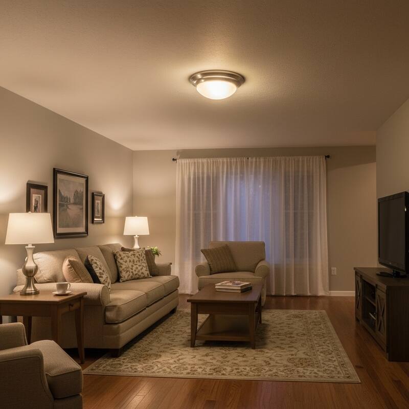 LED Flush Mount Ceiling light in Brushed Nickel