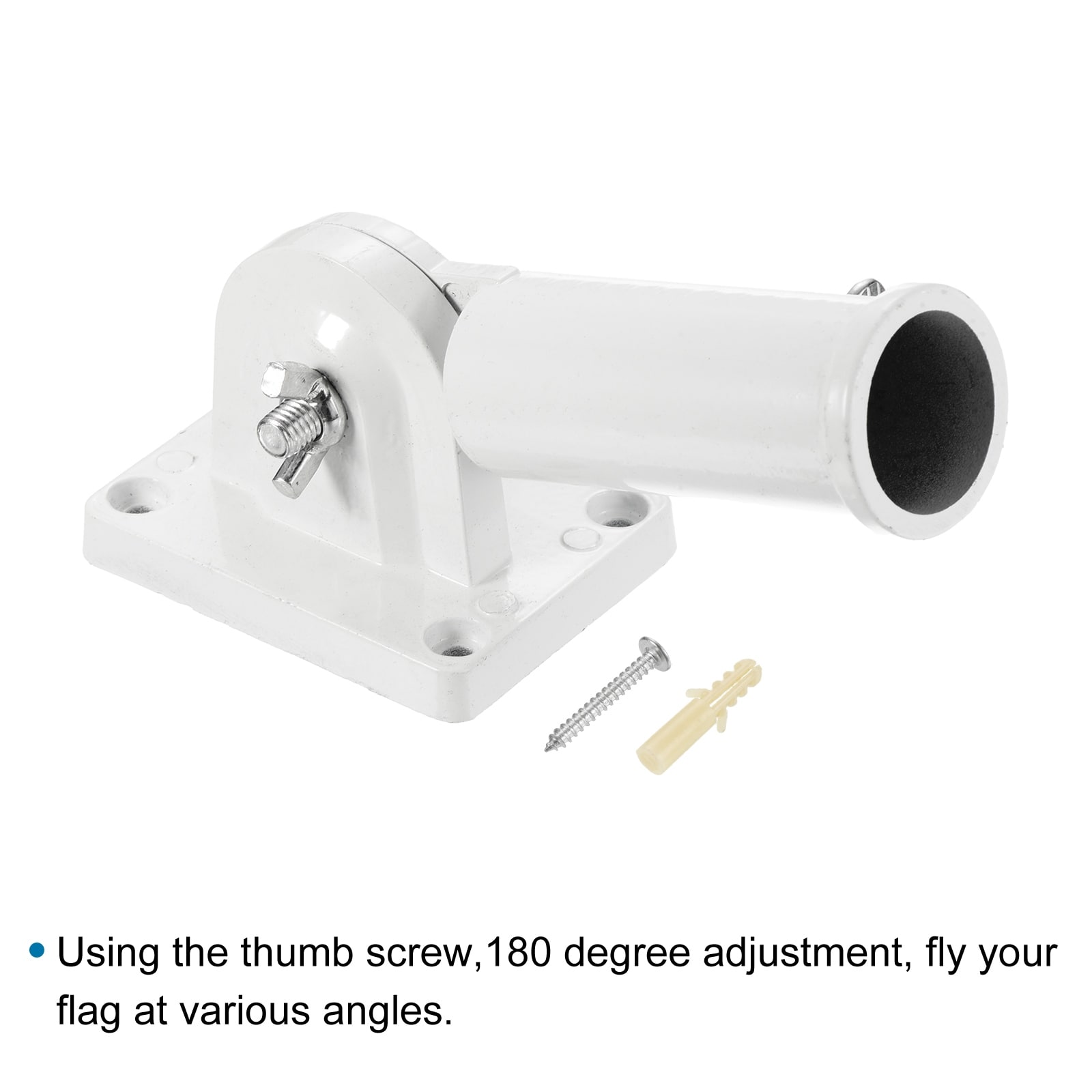 Adjustable Flag Pole Bracket, Aluminum Multi-Position Heavy Flagpole Holder  Wall Mount for House Garden - White - On Sale - Bed Bath & Beyond - 36760121