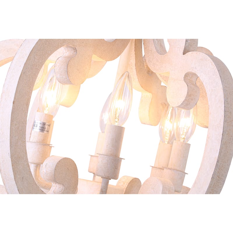 Bella Depot 6-Light Vintage Wood Lantern Chandelier Distressed Kitchen Pendant Lighting