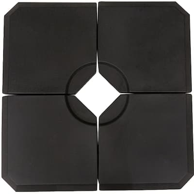 HDPE Offset Patio Umbrella Base Weight Set 4 Piece Sand or Water Fillable for 9 to 10 Foot Umbrellas