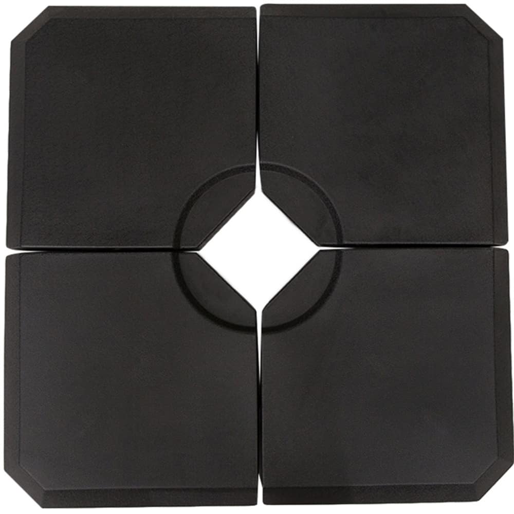 HDPE Offset Patio Umbrella Base Weight Set 4 Piece Sand or Water Fillable for 9 to 10 Foot Umbrellas