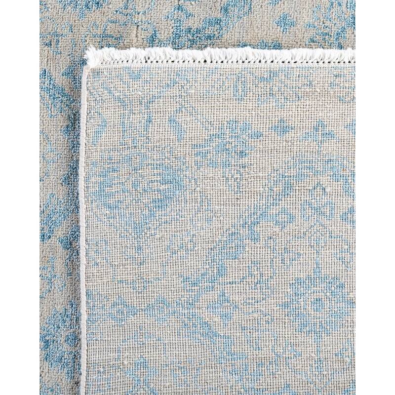 Ikat One-of-a-Kind Hand-Knotted Area Rug, Gray - 9' 0" x 10' 2"