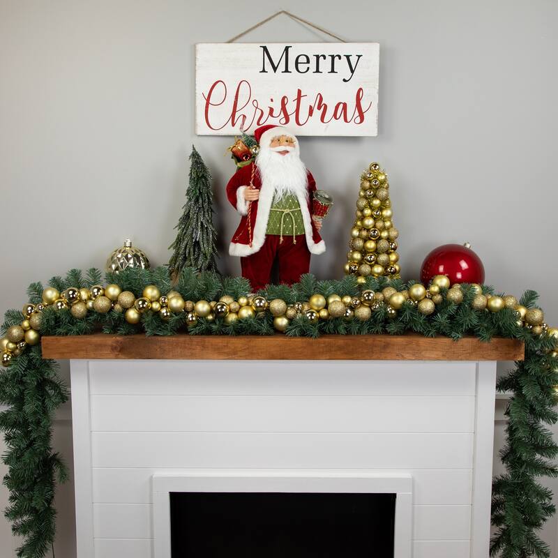 6' Shatterproof Ball 3-Finish Christmas Garland