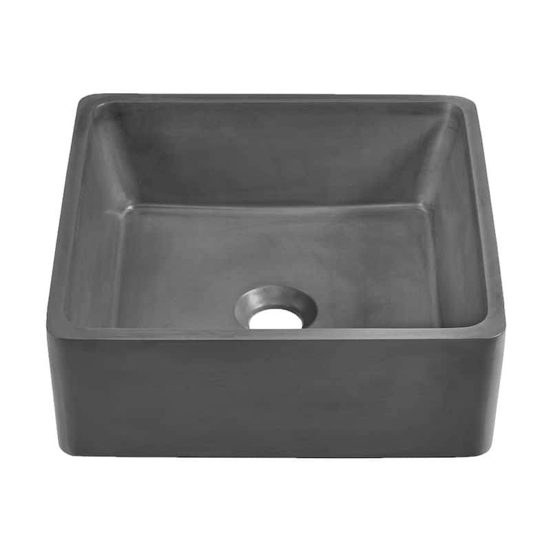 Swiss Madison SM-VSC101 Lisse 15-3/16" Square Concrete Vessel Bathroom - Dark Grey