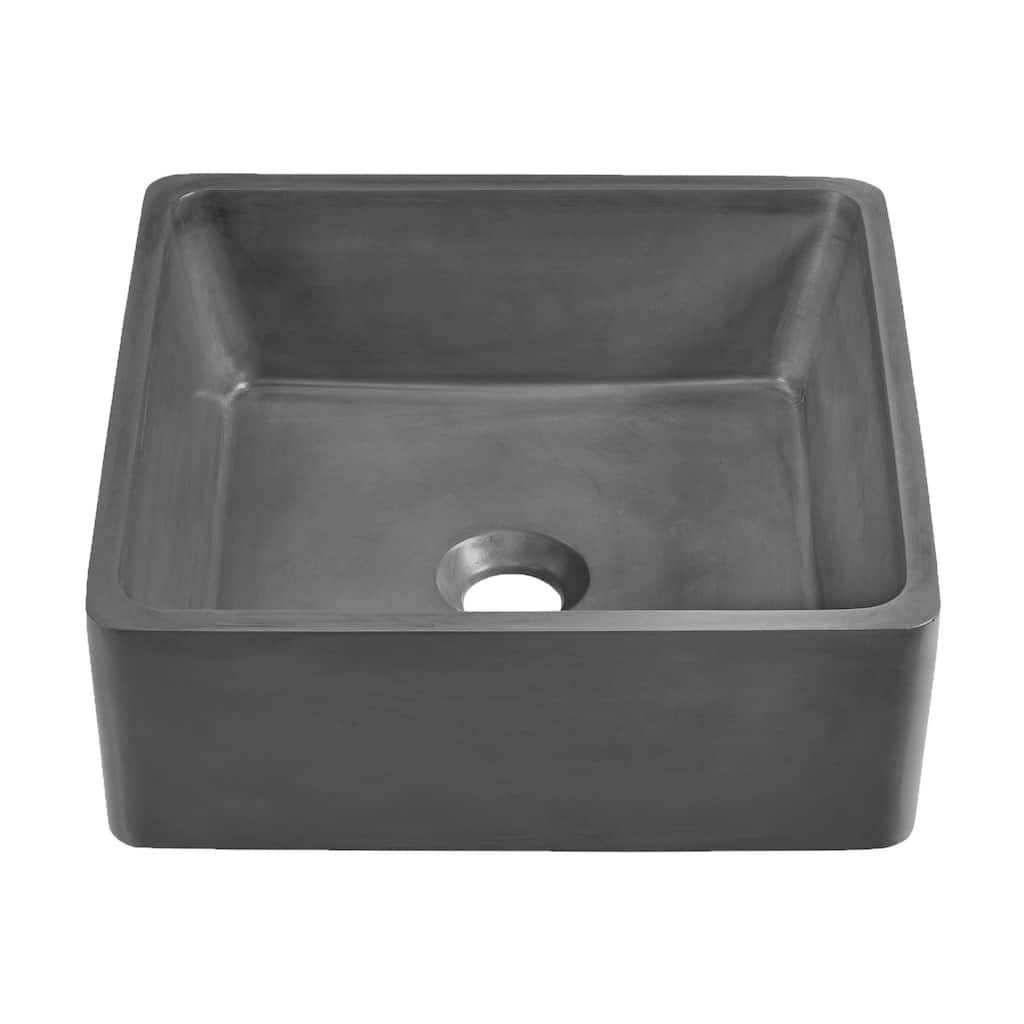 Swiss Madison SM-VSC101 Lisse 15-3/16" Square Concrete Vessel Bathroom