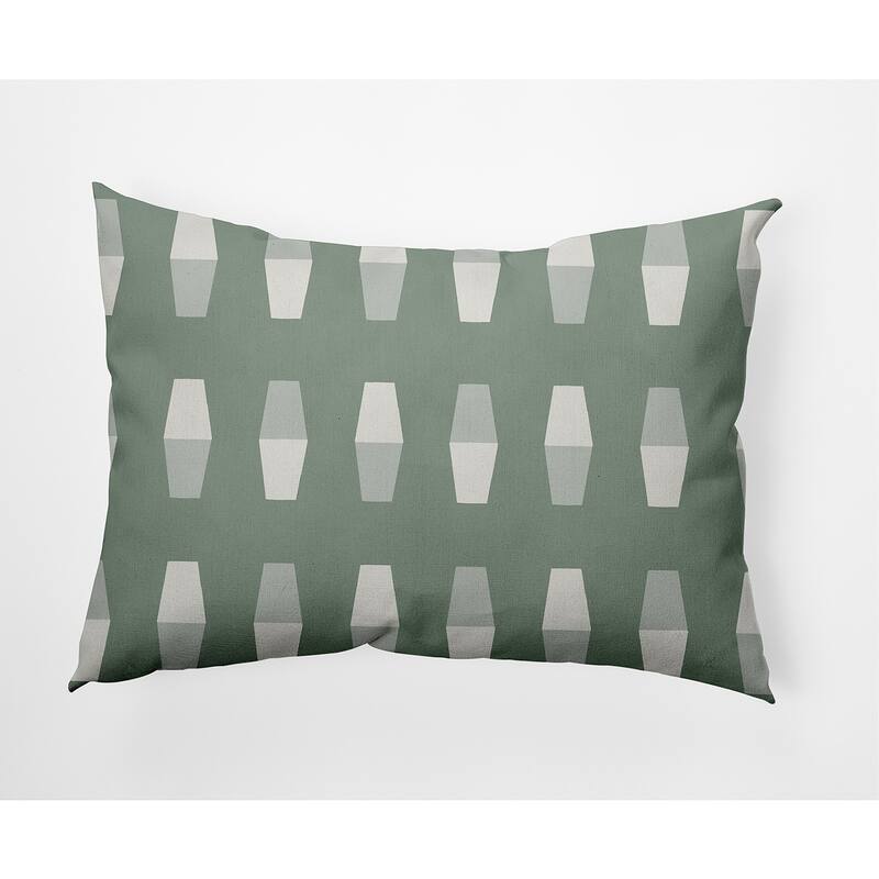 Bowling Pins Nautical Indoor/Outdoor Throw Pillow - Sage - 14" x 20"