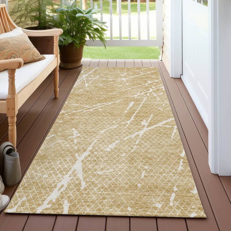 Machine Washable Indoor/ Outdoor Chantille Contemporary Crackle Rug