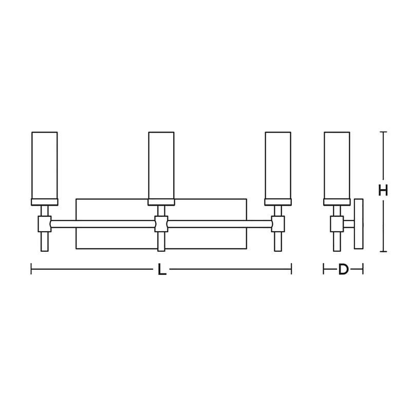 AFX HNTV2411MB Huntington 3 Light 24" Wide Vanity Light with Ribbed