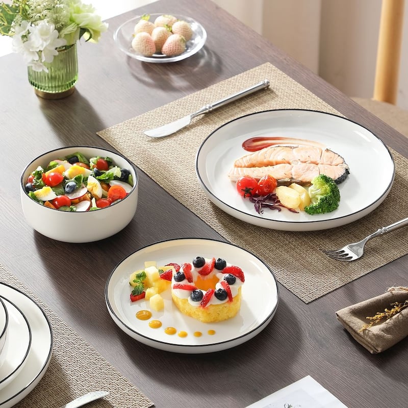 MALACASA LUNA 18-Piece Porcelain Dinnerware Set (Service for 6)