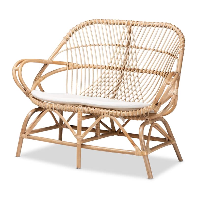 Jayden Bohemian 5-Piece Rattan Living Room Set-Natural Brown/White