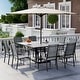 preview thumbnail 166 of 174, Patio Dining Set, Outdoor Dining Table and Chairs Set with Textilene Chairs, Adjustable Umbrella Hole for Garden, Backyard