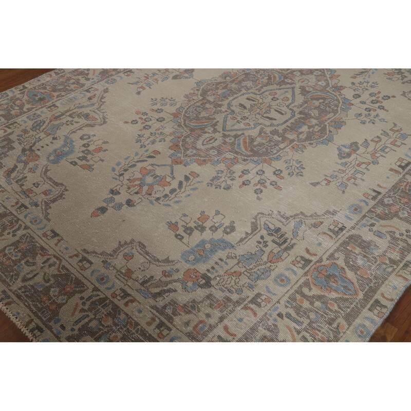 Traditional Tabriz Persian Area Rug Hand-Knotted Bedroom Wool Carpet - 6'5"x 8'11"