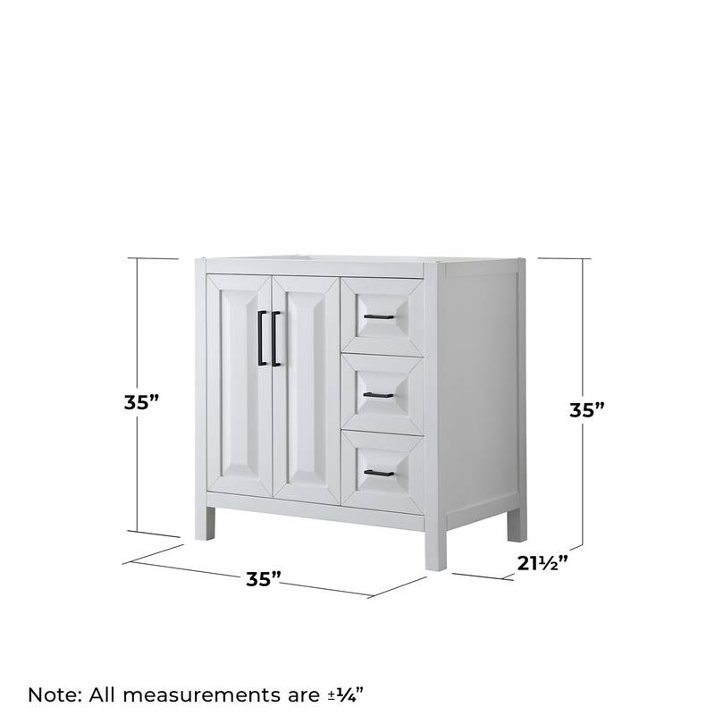 Wyndham Collection Daria 35" Single Free Standing Vanity Cabinet -