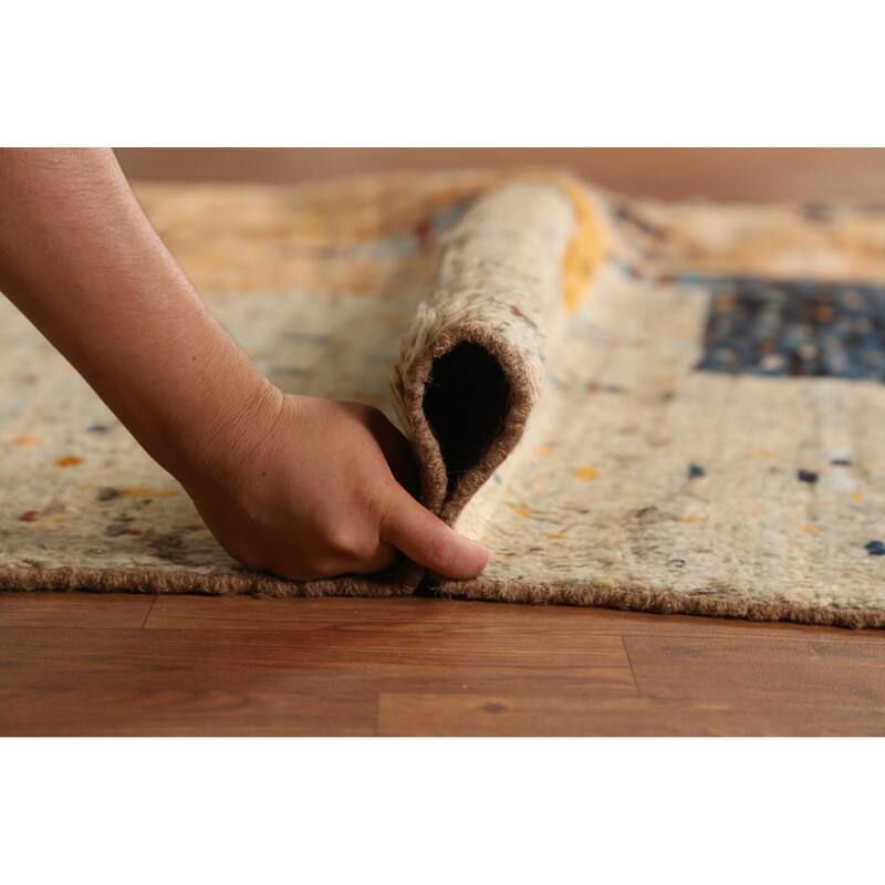 Multi-Color Moroccan Oriental Area Rug Hand-Knotted Wool Carpet - 6'2" x 9'8"