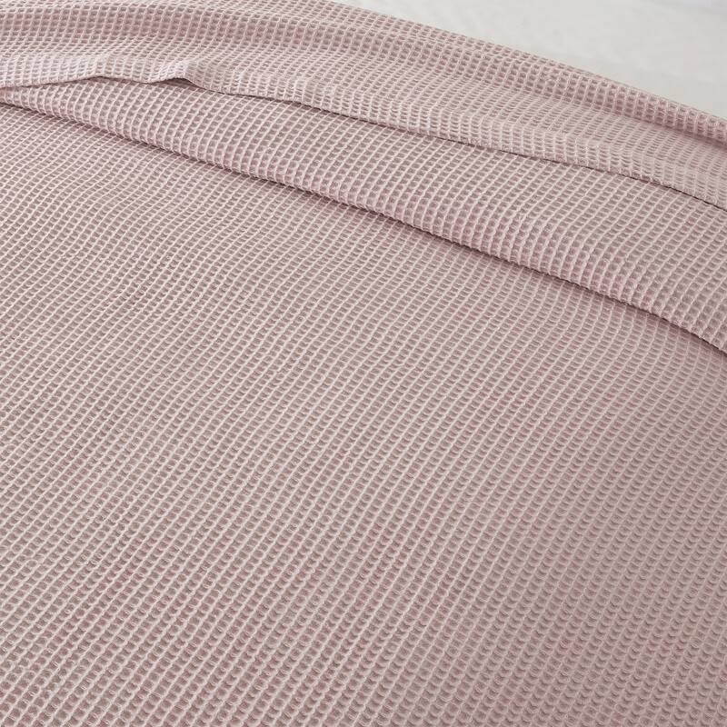 Patina Vie Maison 100% Cotton All-Season Waffle Weave Knit Throw Blanket