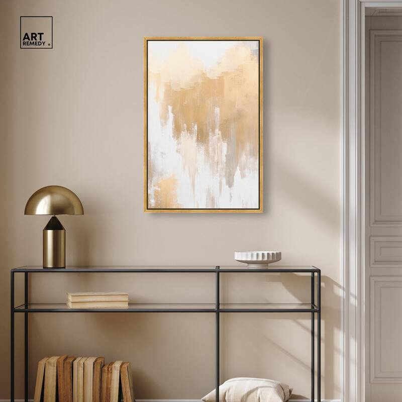 Soft Grey Glam Gold Canvas by Art Remedy