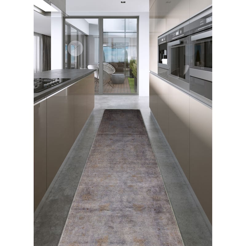 ECARPETGALLERY Hand-knotted Vibrance Grey Wool Rug - 2'2 x 12'0