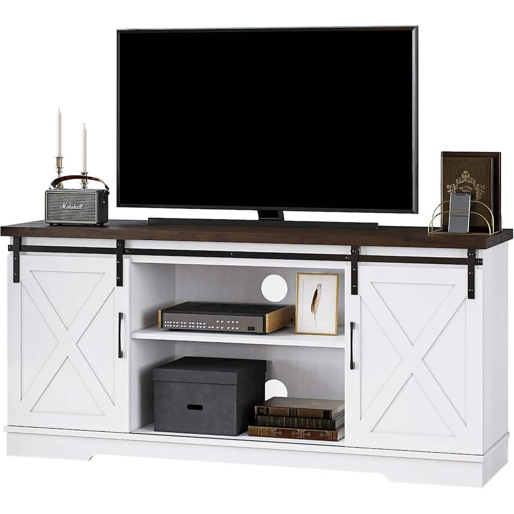 IDEALHOUSE Farmhouse TV Stand for 65 Inch TV