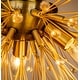 preview thumbnail 4 of 6, Glam 3-Light Crystal Beaded Glowworm Firefly Sputnik Chandelier In Antique Gold