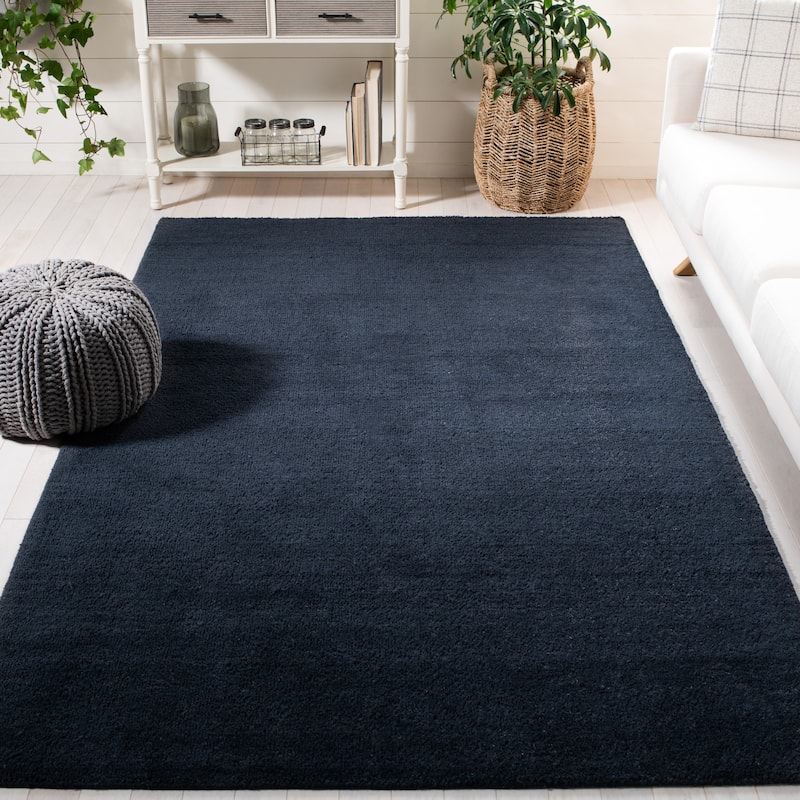 SAFAVIEH Handmade Himalaya Colorweave Plaid Modern Wool Rug - 6' x 9' - Black