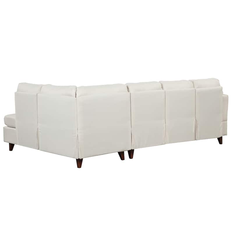 Modern Linen Fabric Sofa, L-Shape Couch with Chaise Lounge,Sectional Sofa - Right Facing