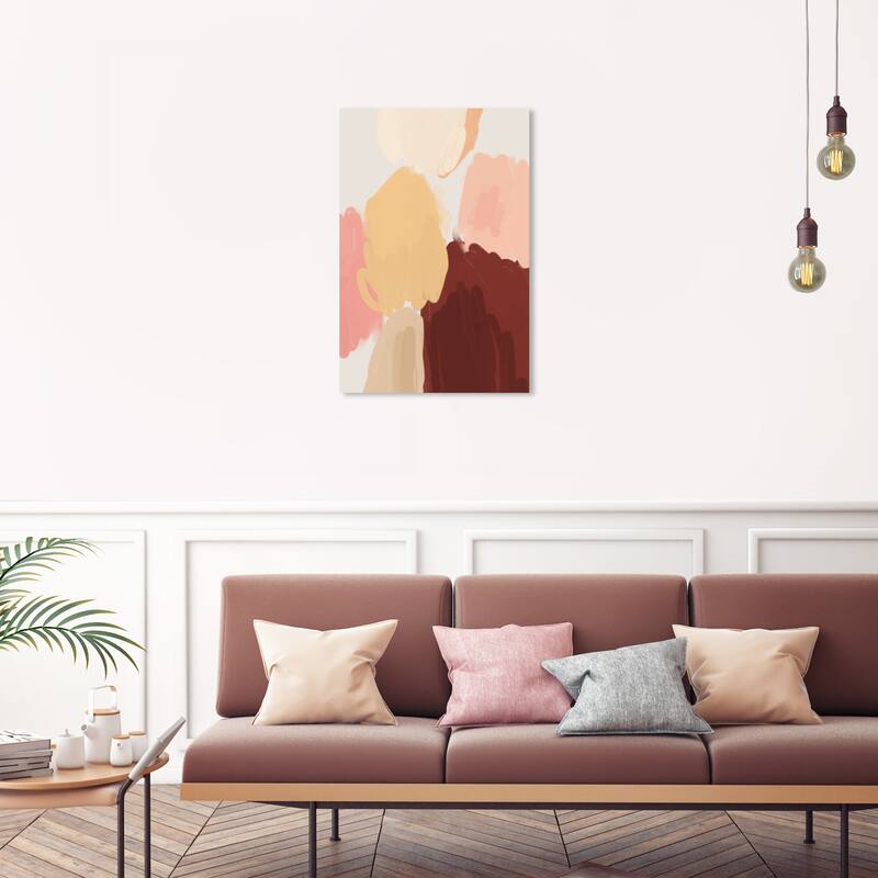 Wynwood Studio Canvas Abstract Compact Foundation Colors Pink and Light Pink Modern & Contemporary Wall Art Canvas Print - 30 x 20