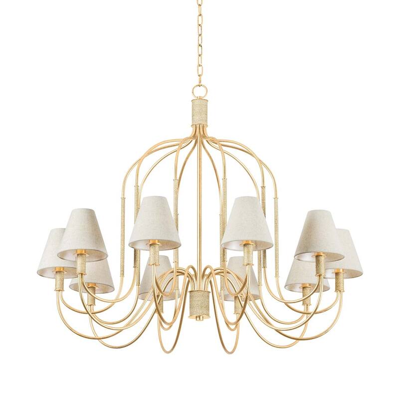 Hudson Valley Lighting 5744 Warrensburg 10 Light 44" Wide Chandelier - Vintage Gold Leaf