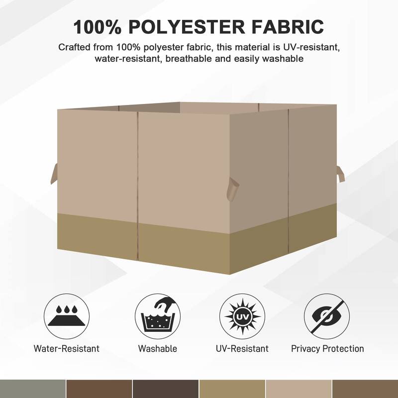 Aoodor 12x16 ft Outdoor Gazebo Curtains, 4 Panels Waterproof Privacy Sidewall Replacement with Zipper