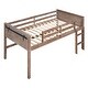 preview thumbnail 7 of 6, Natural Full Size Solid Pine Wood Loft Bed with Hanging Clothes Racks, Guardrail