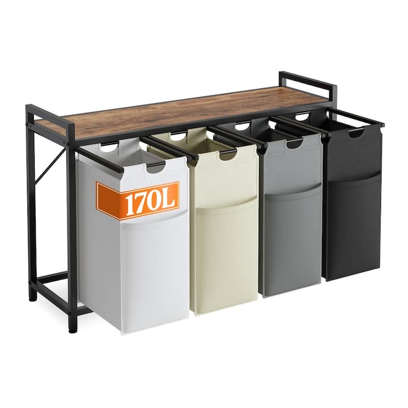 Laundry Sorter 112L/142L/170L Laundry Hamper Organizer Laundry Basket with Removable Bags
