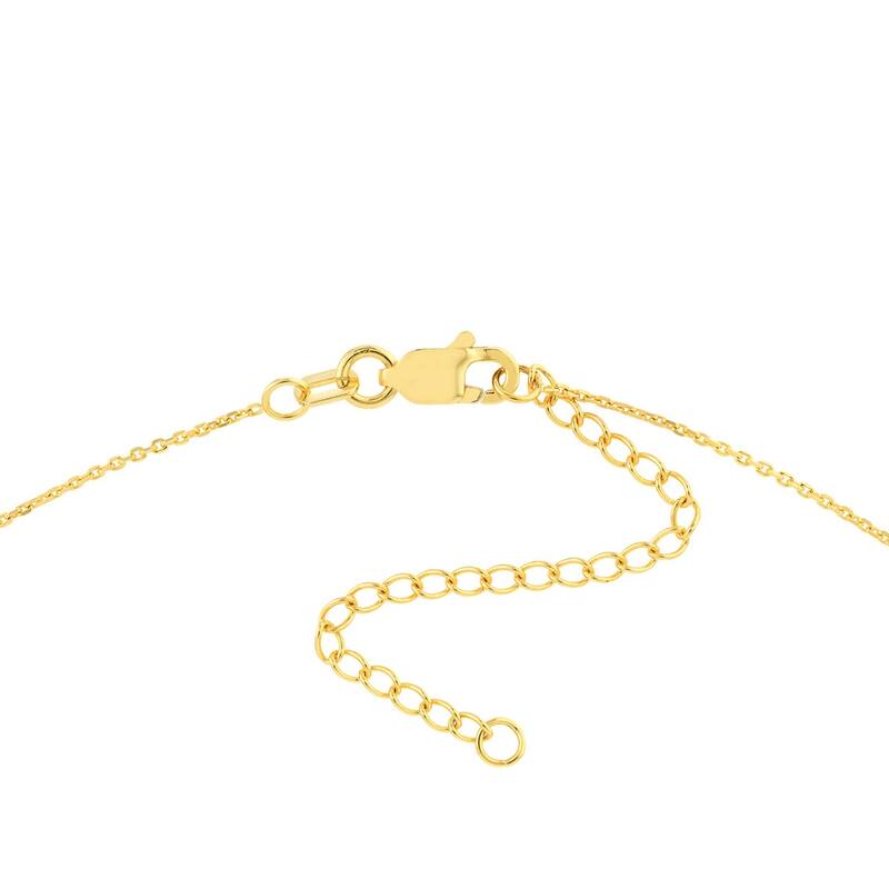 Curata 14k Yellow Gold Sideways Plain Wave Adjustable Necklace,18"