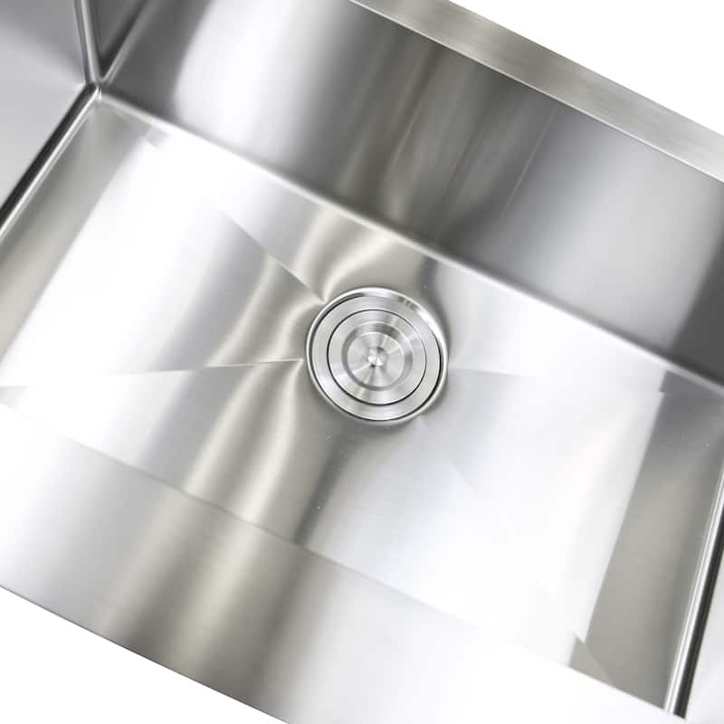 KBV 30 in. x 20 in, Farmhouse Apron-Front Single Bowl 18 Gauge Brushed Stainless Steel Kitchen Sink with Accessories - 30 x 20