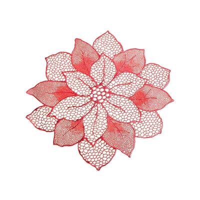 Pvc Cut Out Placemat (Poinsettia) (Red) - Set of 12