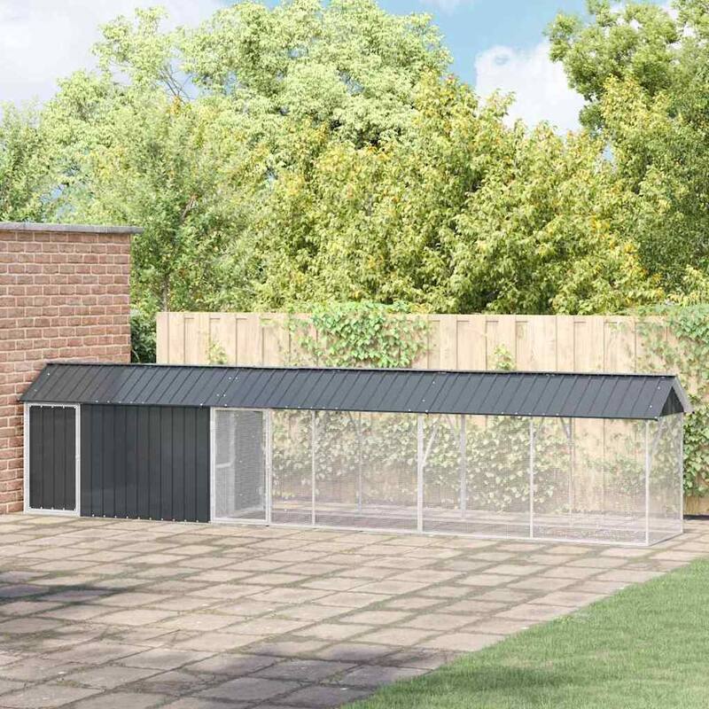 vidaXL Bird Cage Anthracite Galvanized steel - 630 x 103 x 142 cm