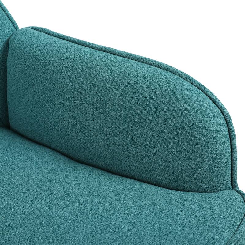 Modern Mid Century Chair Linen Sherpa Armchair
