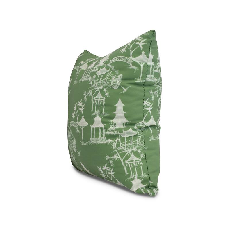 20 x 20 Inch Chinapezka Floral Print Outdoor Pillow