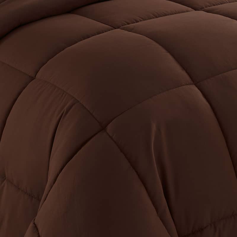 Plush Solid Color Box Stitch Down Alternative Comforter