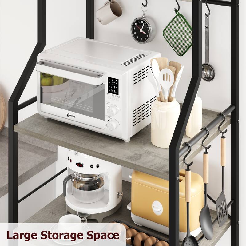 Kitchen Bakers Rack, Microwave Oven Stand with 2 Large Wire Basket