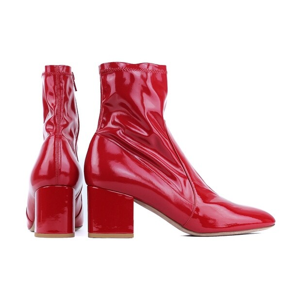 red patent leather boots