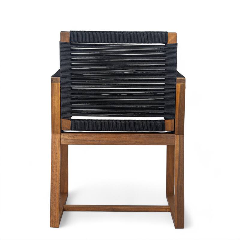 Christopher Knight Home - 7-Piece Acacia Outdoor Dining Table Set with Modern Handwoven Rope Chairs & Expandable Table