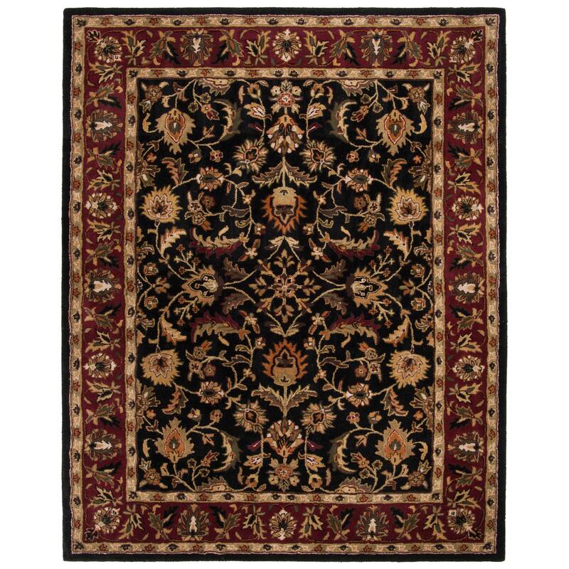 SAFAVIEH Heritage Krysta Hand-tufted Wool Traditional Area Rug - 11' x 15' - Black/Red