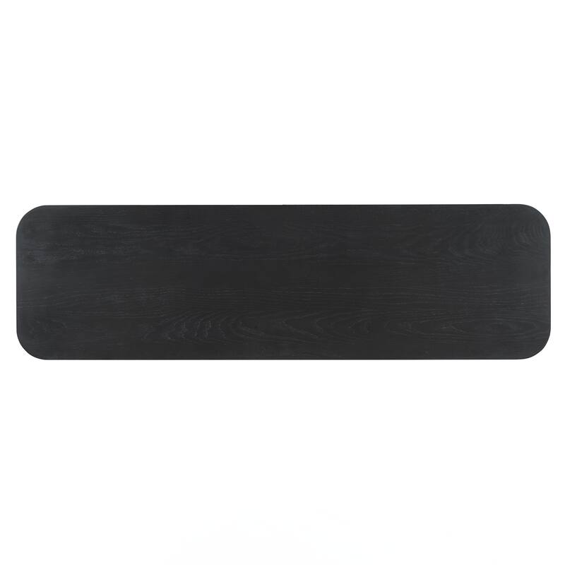 Console Table with Curved Corners for Safety, Entryway Table with 3 Concealed Drawers, Sturdy Sofa Table with Thick Legs