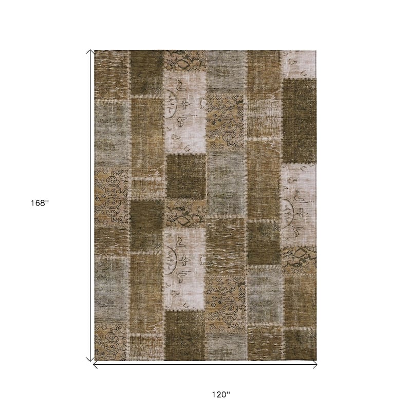 HomeRoots Patchwork Traditional Rectangle Outdoor Rug