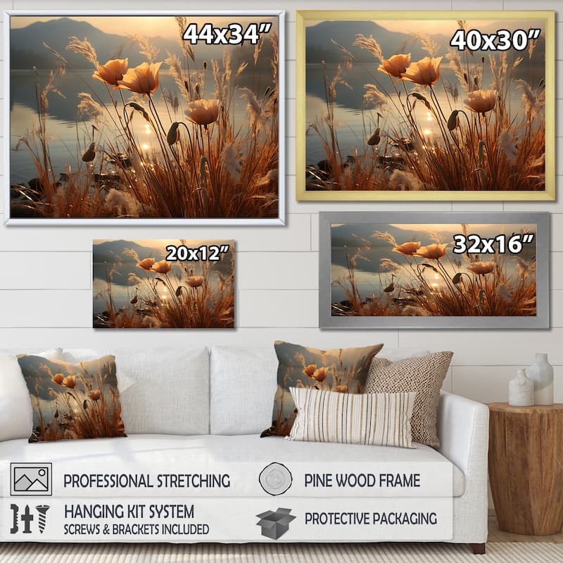 Designart "Sunset Wildflower Serenade" Wildflowers Wall Art