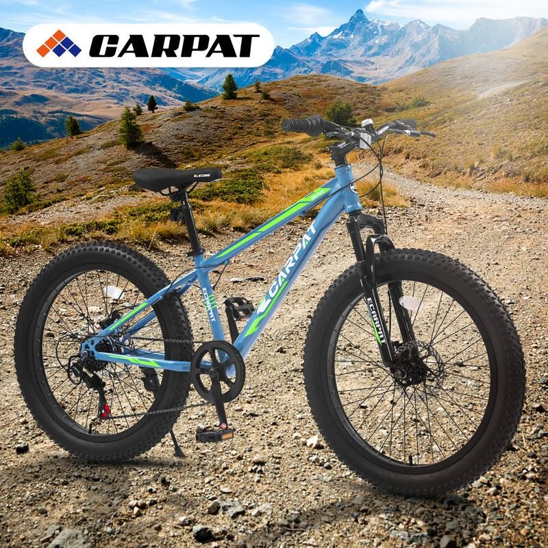 24 Inch Fat Tire Bike 7 Speeds Mountain Bike HighCarbon Steel Frame