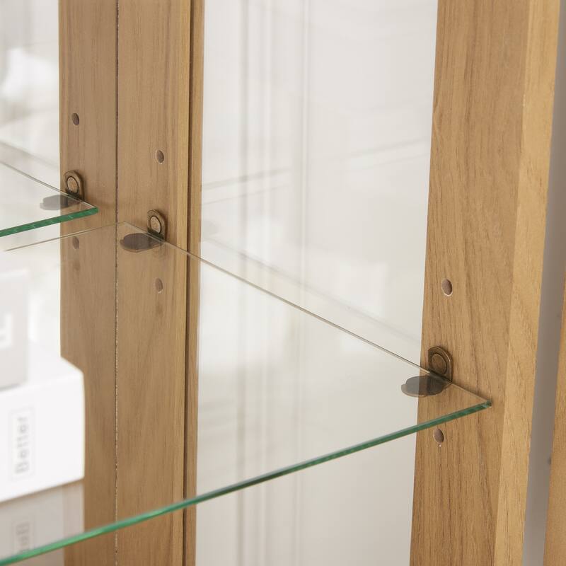 Display cabinet with tempered glass door